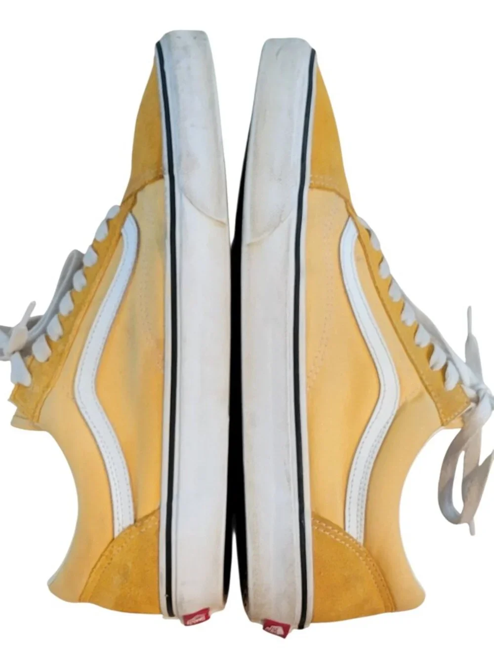 Vans Old Skool Yellow White Suede Canvas Lace Up Sneakers Men's Size 12